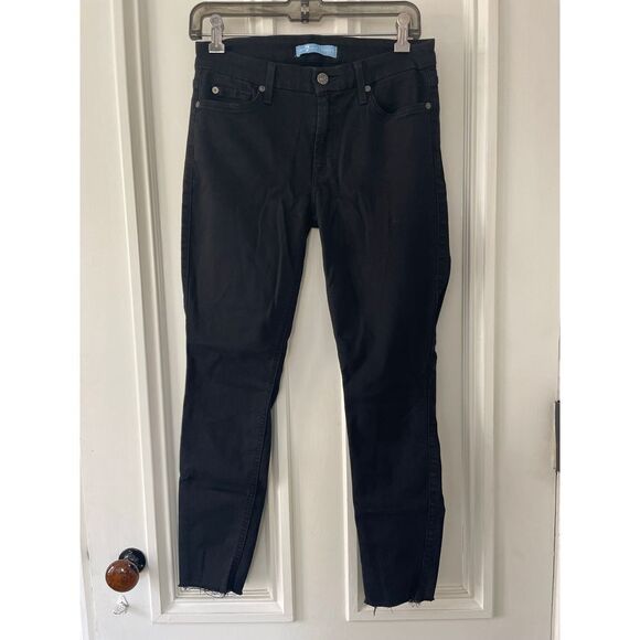 7 for all mankind Blair black skinny jeans with raw hem 28 - Picture 1 of 6